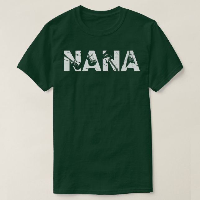 Camiseta Retro Guitarrista Mãe Nana Dia de as mães De Violã (Frente do Design)