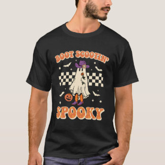 Camiseta Retro Halloween Cowgirl Ghost Western Boot Scootin
