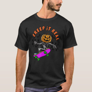 Camiseta Retro Halloween Crepe-lhe Real Vintage Ghost Hallo