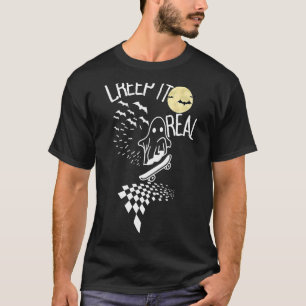 Camiseta Retro Halloween Crepe-lhe Real Vintage Ghost Hallo