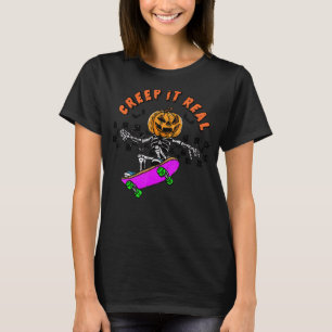 Camiseta Retro Halloween Crepe-lhe Real Vintage Ghost Hallo