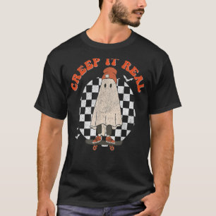 Camiseta Retro Halloween Crepe-lhe Real Vintage Ghost Hallo