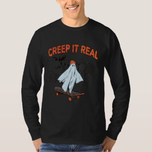 Camiseta Retro Halloween Crepe-lhe Real Vintage Ghost Hallo