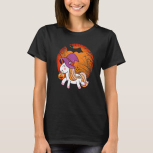 Camiseta Retro Halloween Cute Witchy Garotas do Unicórnio