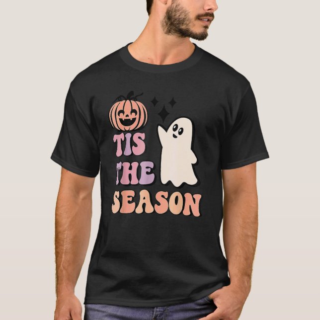 Camiseta Retro Halloween Pumpkin É A Estação Quente H (Frente)