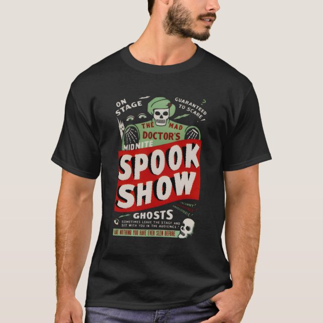 Camiseta Retro Halloween Skeleton Horror Movie Midnight Spo (Frente)