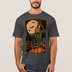 Camiseta Retro Halloween Spooky Ghost Pumpkin Moon Night