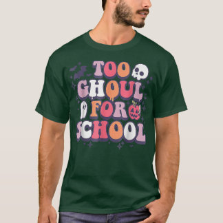 Camiseta Retro Halloween Teacher Ghouls Groovy School Trick
