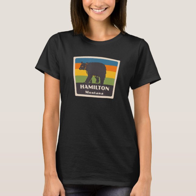 Camiseta Retro Hamilton Montana Bear MT Vacation Souvenir (Frente)