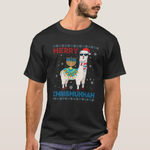 Camiseta Retro Hanukkah Papais noeis Llama Feliz Chrismukka