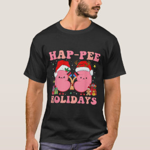 Camiseta Retro Hap Feriados de Pee Férias de Natal Enfermei