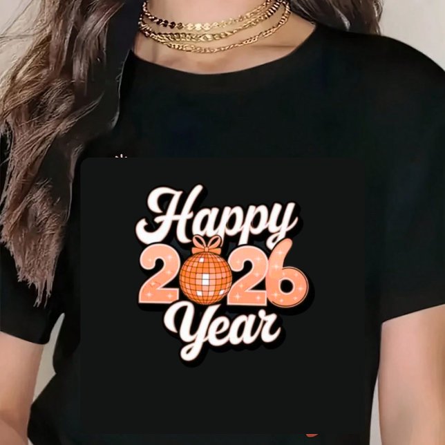 Camiseta Retro Happy 2026 Year T-Shirt (Criador carregado)