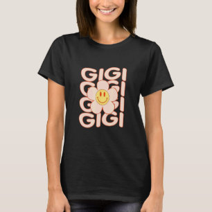 Camiseta Retro Happy Face GIGI Groovy Daisy Flower Smile Tr