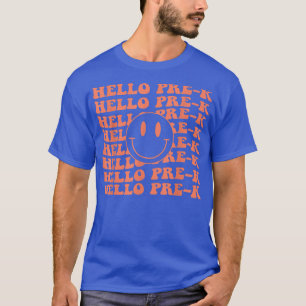 Camiseta Retro Happy Face Hello Pre K Smile Team Professor