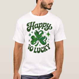 Camiseta Retro Happy Go Lucky St. Patrick’s Day Shamrock Gr