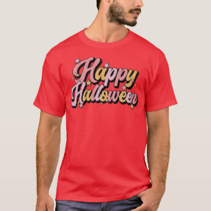 Camiseta Retro Happy Halloween Spooky Season Engraçado Hall