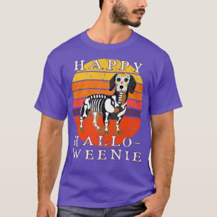 Camiseta Retro Happy Halloweenie Dachshund Halloween Weenie