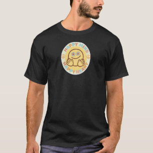 Camiseta Retro Happy Mind Happy Heart Trendy Citação & Grap
