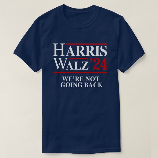 Camiseta Retro Harris Walz 24 - Não vamos voltar (Frente do Design)