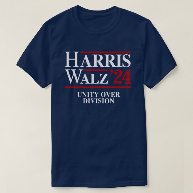 Camiseta Retro Harris Walz '24 - Unity over Division (Frente do Design)