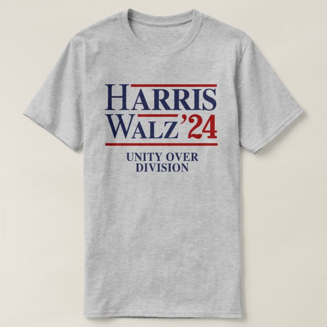 Camiseta Retro Harris Walz '24 - Unity over Division (Frente do Design)
