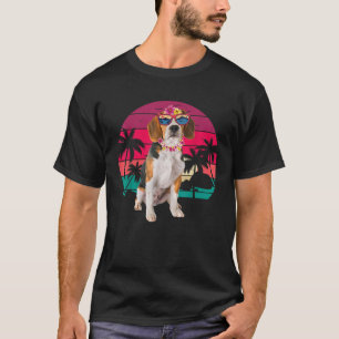 Camiseta Retro havaiano Beagle Dog Tropical Palm Tome