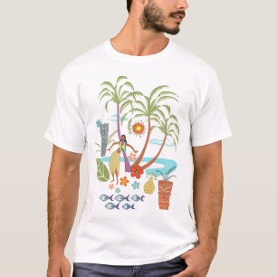 Camiseta Retro havaiano do meio século