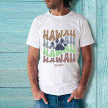 Retro Hawaii Dog Paw T-Shirt
