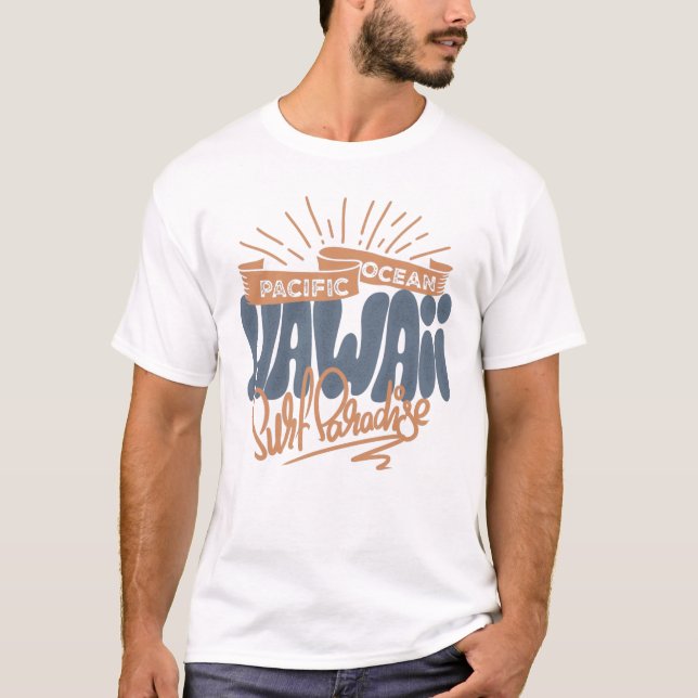 Camiseta Retro Hawaii Surf Paradise (Frente)