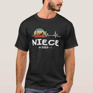 Camiseta Retro Hearbeat Primeira Vez Nova sobrinha 2023