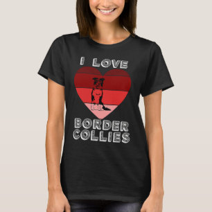 Camiseta Retro Heart I Love Border Collie For Girls Valent