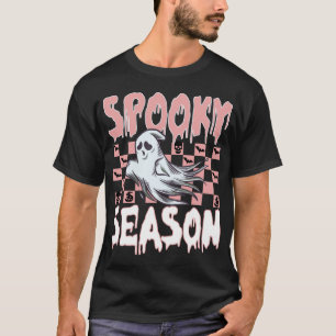 Camiseta Retrô Hippie Halloween Fantasma Fofo Temporada Ass