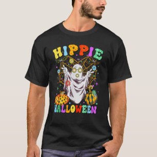 Camiseta Retro Hippie Halloween Ghost Boo Sinal Spooky