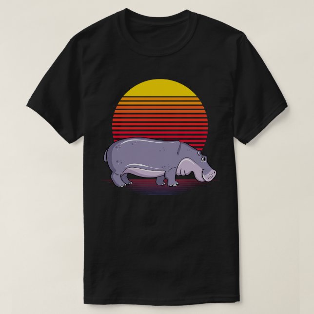 Camiseta Retro Hippo (Frente do Design)
