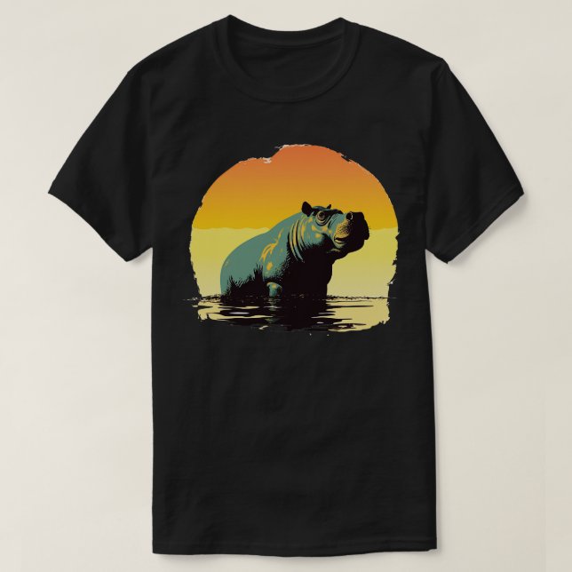 Camiseta Retro Hippo 4 (Frente do Design)
