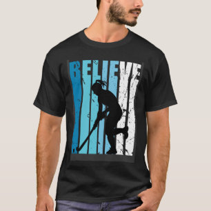 Camiseta Retro Hockey Acredita Fã de Hóquei em Campo Turque