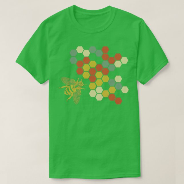Camiseta Retro Honeycomb Beekeeper (Frente do Design)