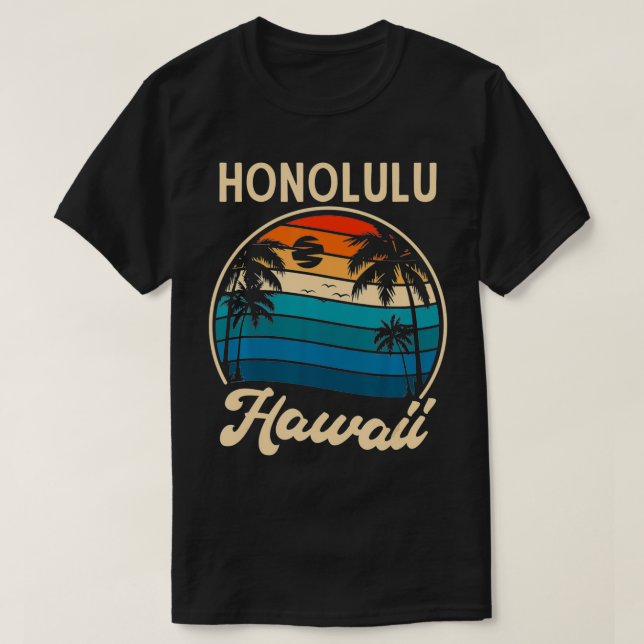 Camiseta Retro Honolulu Hawaii (Frente do Design)