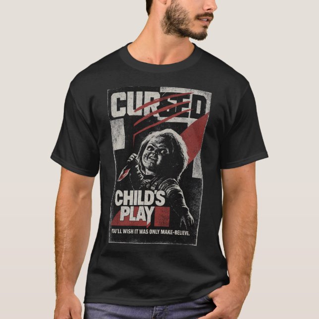 Camiseta Retro Horror Doll Slasher Poster (Frente)