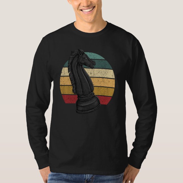 Camiseta Retro Horse Rook Chess Player Coach Graphic (Frente)