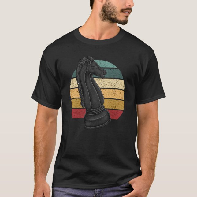 Camiseta Retro Horse Rook Chess Player Coach Graphic (Frente)