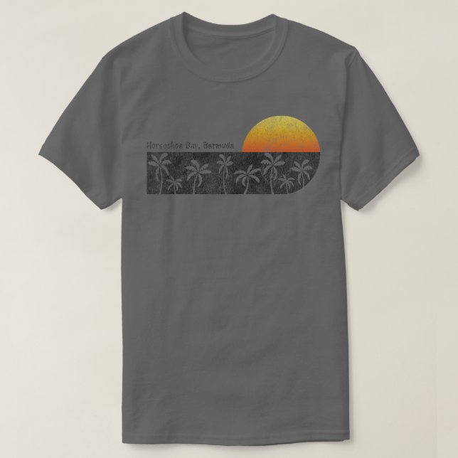 Camiseta Retro Horseshoe Bay Bermuda Beach Sunset  (Frente do Design)