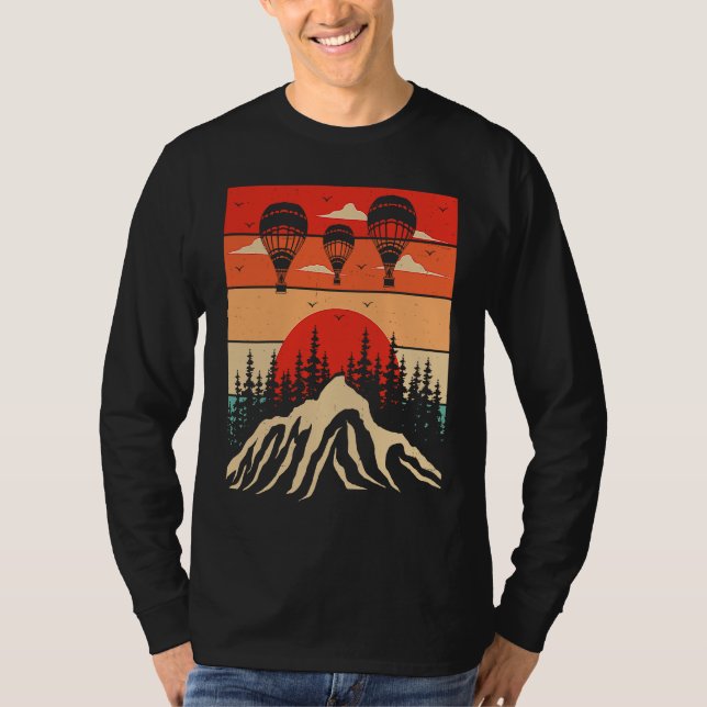Camiseta Retro Hot Air Balloon Riding Balloons Expert Rider (Frente)