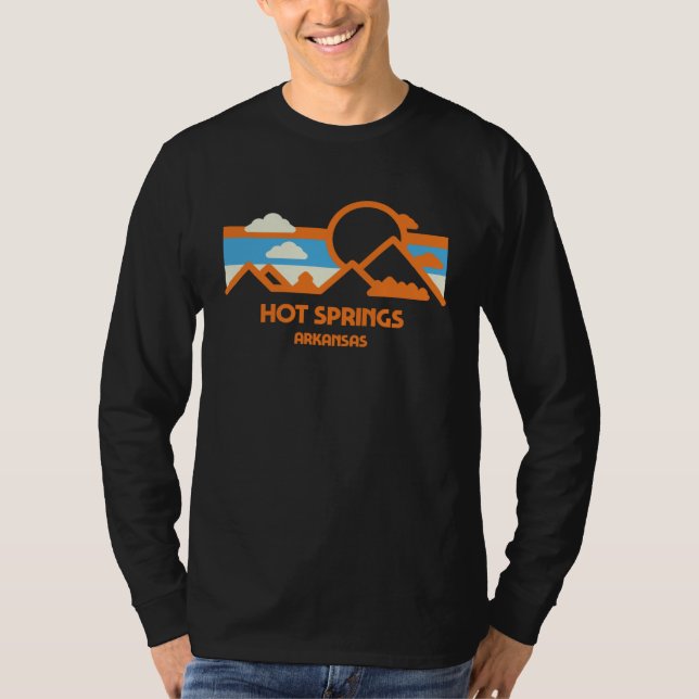 Camiseta Retro Hot Primaveras Arkansas Mountain Range Sunse (Frente)