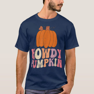 Camiseta Retro Howdy Pumpkin Fall Autumn Western Halloween