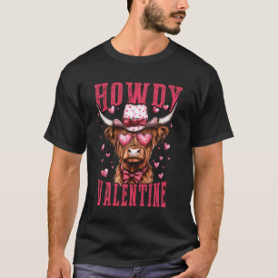 Camiseta Retro Howdy São Valentim Ocidental Vaca Coração G