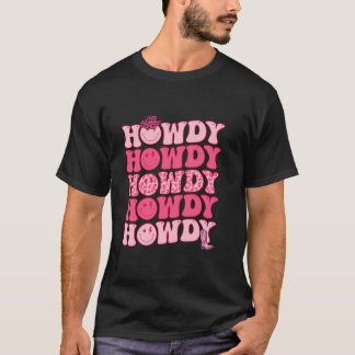 Camiseta Retro Howdy Western Girl Rodeo Pink Cowgir