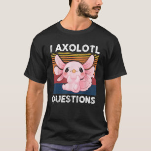 Camiseta Retro I Axolotl Pergunta Rosa Salamandra Crianças