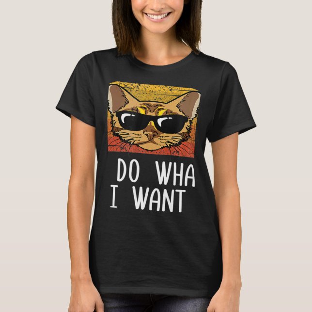 Camiseta Retro I Do What I Want Cat Bengal Cat Mom (Frente)