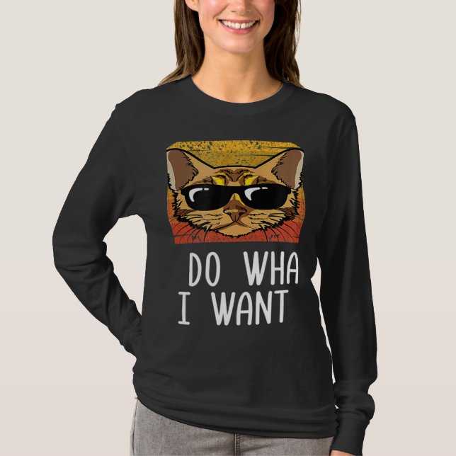 Camiseta Retro I Do What I Want Cat Bengal Cat Mom (Frente)